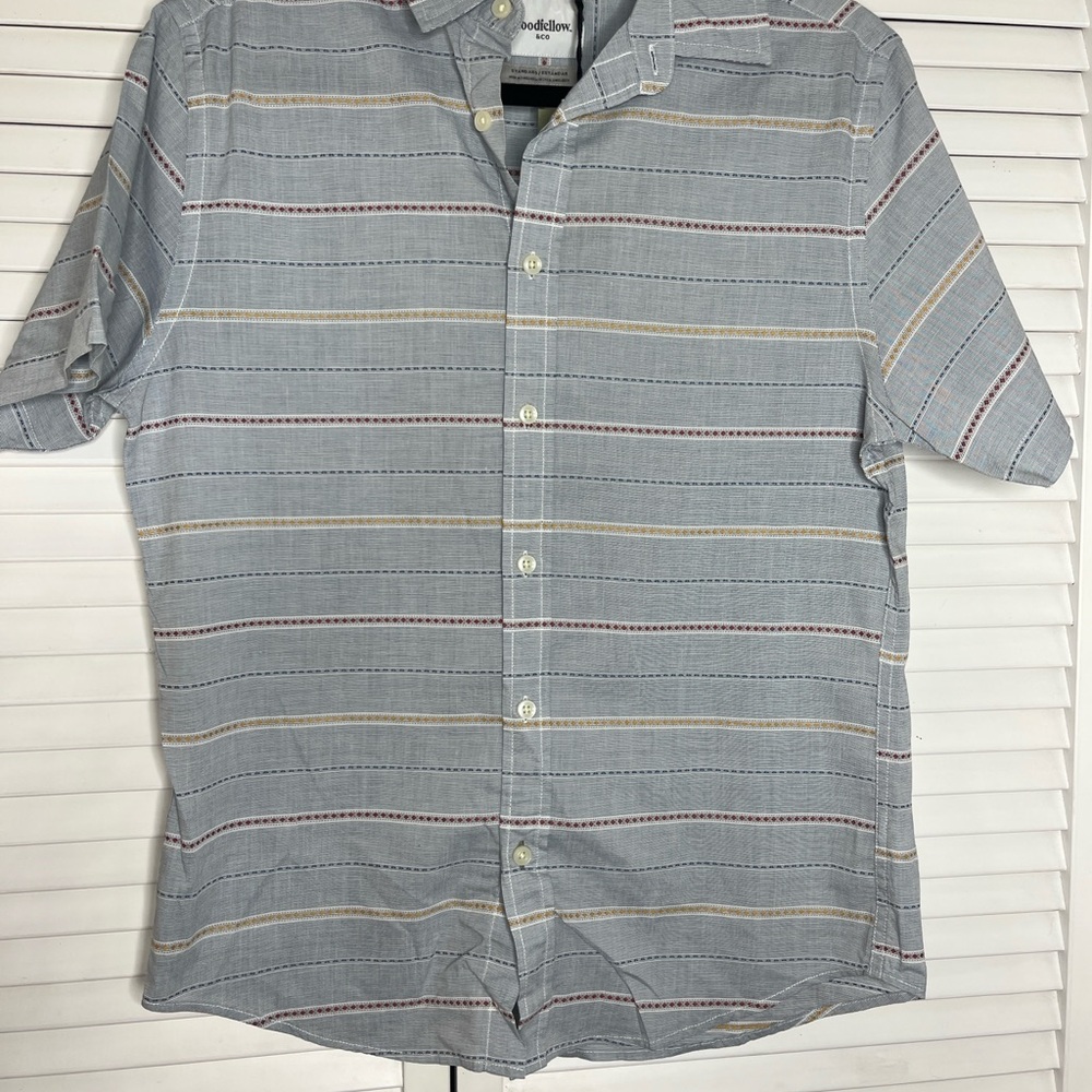 Goodfellow & Co Men's Casual Striped And Plaid Button Down Shirt Bunddle